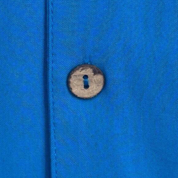 KS Island Mens Blue Short Sleeve Button-Up Shirt Size 3X Casual Retro Style - Picture 5 of 7